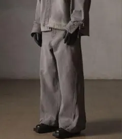 【GRANCY】 ジップデザイン バギーデニム パンツ