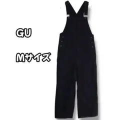 S0345　デニムサロペット　オーバーオール　ワイドパンツ　ブラック　M