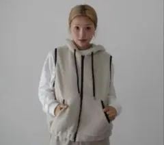 しまむら　hidekaさんコラボ　ボアフーディベストL