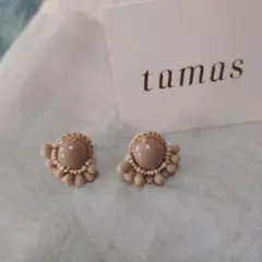 tamas⭕️ピアス●専用巾着袋付　ヴィンテージビーズ使用●ミナペルホネン好きに