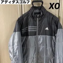 アディダスゴルフ 中綿ジャケット XOサイズ/ブラック×グレー/超オーバーサイズ