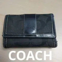 COACH シグネチャー 三つ折り財布 ブラック