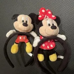 ミッキー・ミニー ぬいぐるみ付きカチューシャ ペアセット