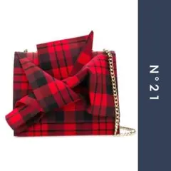 N°21 ヌメロヴェントゥーノ リボン ショルダーバッグ レッド
