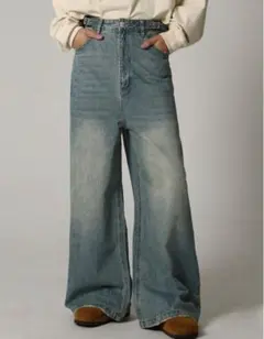 MASONPRINCE ワイドレッグデニムライトブルー