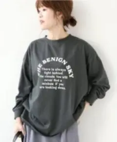 n*i様 ベイクルーズストア 長袖オーバーロゴTシャツ ダークグレーのサムネイル
