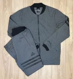 adidasジャージ上下セットアップ　GRAYストライプ　美品