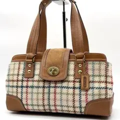 美品✨コーチ ヴィンテージ ハンドバッグ ターンロック ウール ハンプトン