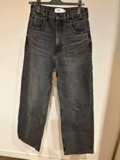 AZUL by moussy ダークグレー ハイウエストデニム L