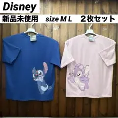 新品未使用 M L ペア Tシャツ スティッチ エンジェル ユニセックス メンズ