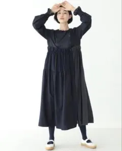 TORI-TO × BEAMS BOY スウィング ロングワンピース　ネイビー