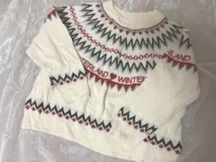 ウィンターデザイン 長袖ニットセーター アイボリー