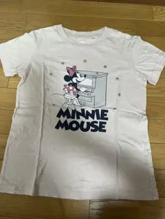 ミニーマウス プリント Tシャツ 薄いピンク