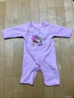 ミニー　ベビーフリースロンパース　ディズニー　60〜70 ピンク