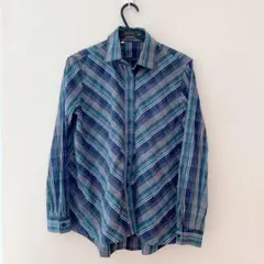 NARACAMICIE ナラカミーチェ チェック長袖シャツⅠ Mブラウスグレー緑