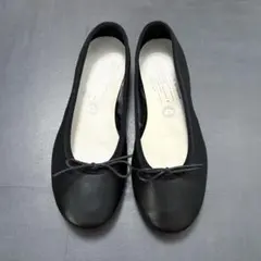 未使用級★chausser ショセ バレエシューズ 黒 24cm 38 レザーのサムネイル