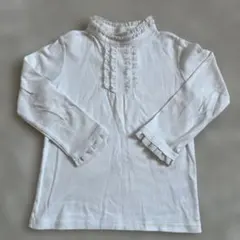 ミキハウス　フリル付きホワイト長袖シャツ