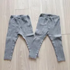 ユニクロ　レギンス　10分丈　リブ　90㎝　2枚セット