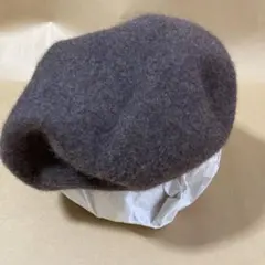 ブラウン ウール ベレー帽
