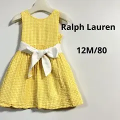 Ralph Lauren ギンガムチェック　ワンピース　リボン付き　80cm