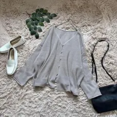 6082❃スタディオクリップ❃ニットカーディガン【F】グレージュ/ナチュラル