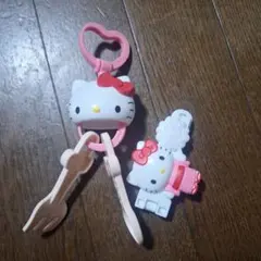 麥當勞贈品 快樂兒童餐 Hello Kitty 叉匙組與髮夾