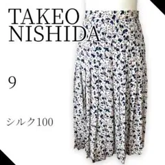 TAKEO NISHIDA タケオニシダ　プリーツスカート　花柄　大人キレイのサムネイル