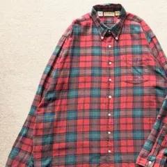80s エルエルビーン USA製 フランネル BD シャツ 長袖 チェック 古着
