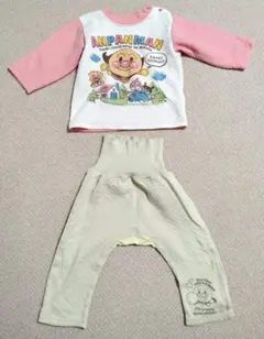 アンパンマン パジャマ 上下セット 90cm (腹巻き付き長ズボン＆長袖シャツ)