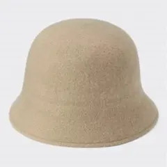 GU ウールブレンドバケットハット ベージュ