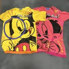 東京ディズニーリゾートカラフルミッキー、ミニーTシャツ（半袖）２枚セット