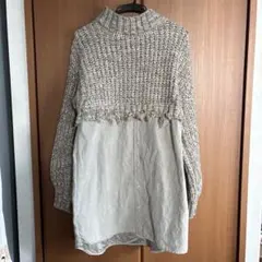 MURUA ベージュ ハイネックニット