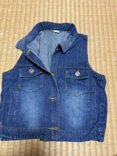 キッズ デニムベスト インディゴブルー 〔120〕
