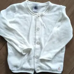 PETIT BATEAU ホワイトカーディガン 18ヶ月