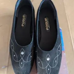 POSUR ブラック フラットシューズ 240サイズ