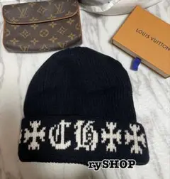 当日発送♡クロムハーツ カザール ビーニー ニット帽 BLACK キャップ