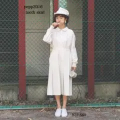 【新品】pepp 歯ー部 あわつまい着トゥースプリーツスカート 白のサムネイル