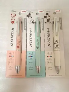 ジェットストリーム 4＆1 ディズニー　ミッキーミニー 4色ボールペン３点セット