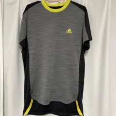 adidas アディダス Tシャツ グレー イエロー