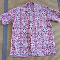 PIKO アロハシャツ Lサイズ 赤白模様のサムネイル