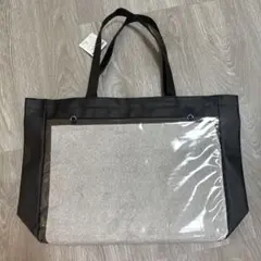 【匿名配送】ダイソー 推し活バッグ マチ付きトートバッグ 黒　ブラック