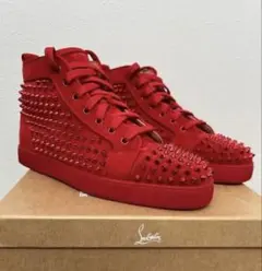 ルブタン Louis Spikes ハイカット 41 レッド 美品 スパイク - メルカリ