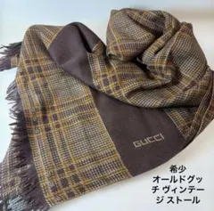 GUCCI グッチ ヴィンテージ ストール チェック柄のサムネイル