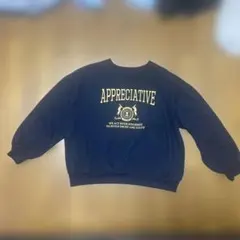 APPRECIATIVE カレッジロゴ スウェット ネイビー