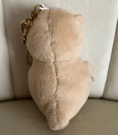犬のぬいぐるみ キーチェーン付き ベージュ