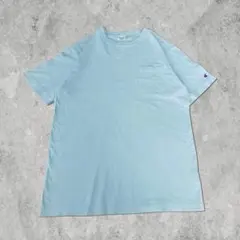 90s Champion 青単タグ 半袖Tシャツ 袖のみロゴ アメカジ スポーツ