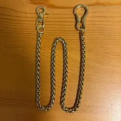 真鍮製　ウォレットチェーン 約53.5cm 編み込みデザイン　幅6mm