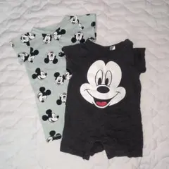 H&M ミッキーマウス ロンパース 60 2着