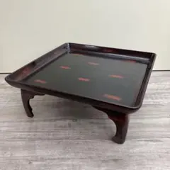 E-2 漆器 溜塗 猫脚 御膳 お膳 盆 供物台 懐石膳 伝統工芸 アンティーク