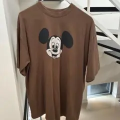 WCJ】Disney100 ミッキーフェイス Tシャツ ブラウン ディズニー - メルカリ